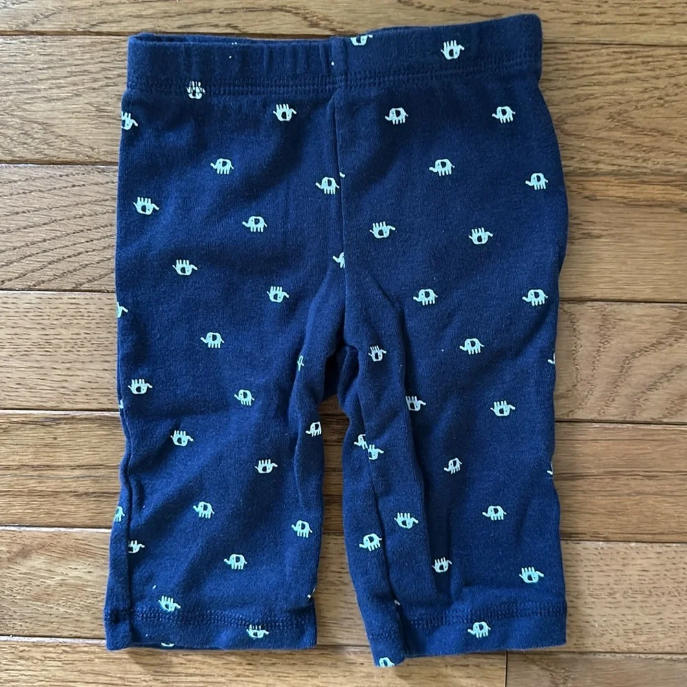 🐘 CARTER’S matching Set - Blue elephants top & pants 3 months boy girl baby